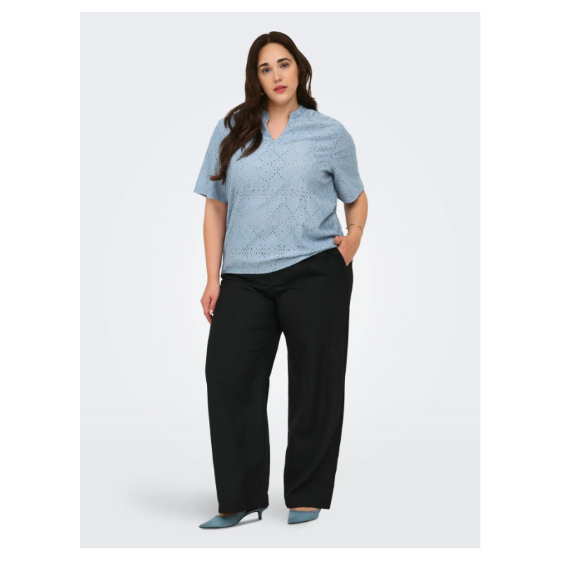 ONLY CARMAKOMA Hellen kortærmet t-shirt - Faded Denim