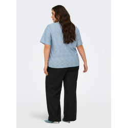 ONLY CARMAKOMA Hellen kortærmet t-shirt - Faded Denim