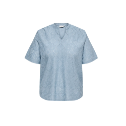 ONLY CARMAKOMA Hellen kortærmet t-shirt - Faded Denim