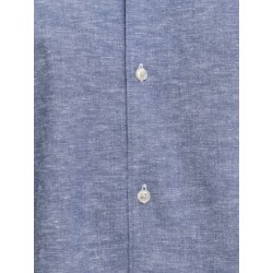 JJ REBEL Moss Sunny kortærmet hør skjorte - Faded Denim