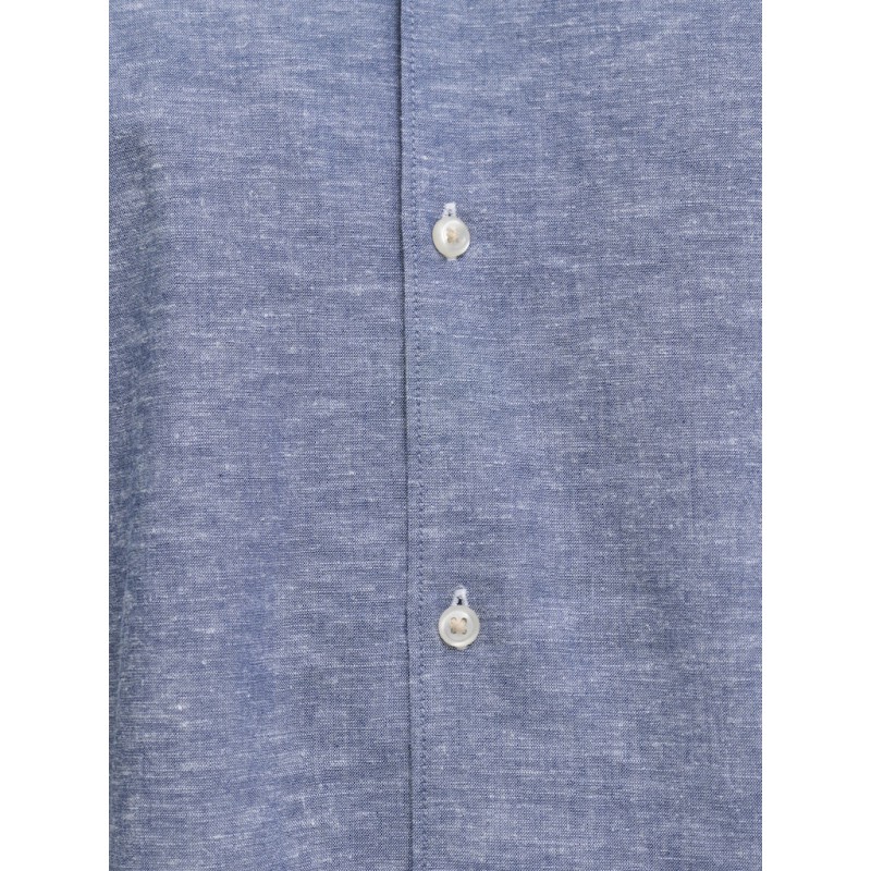 JJ REBEL Moss Sunny kortærmet hør skjorte - Faded Denim