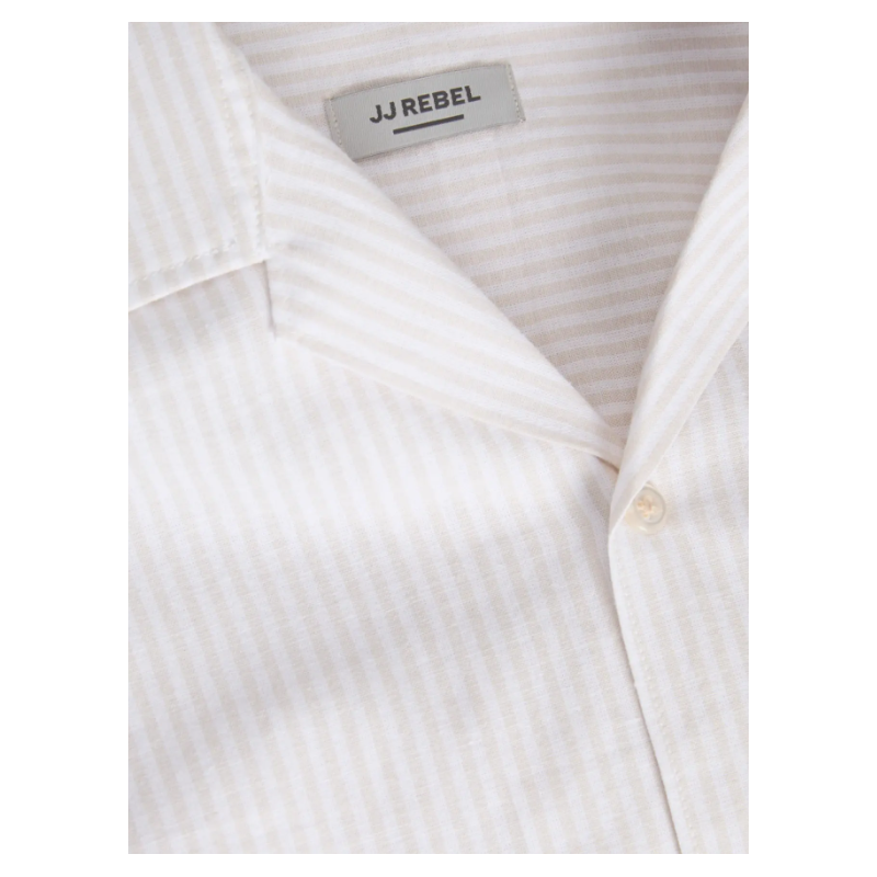 JJ REBEL Moss Sunny kortærmet hør skjorte - Moonbeam