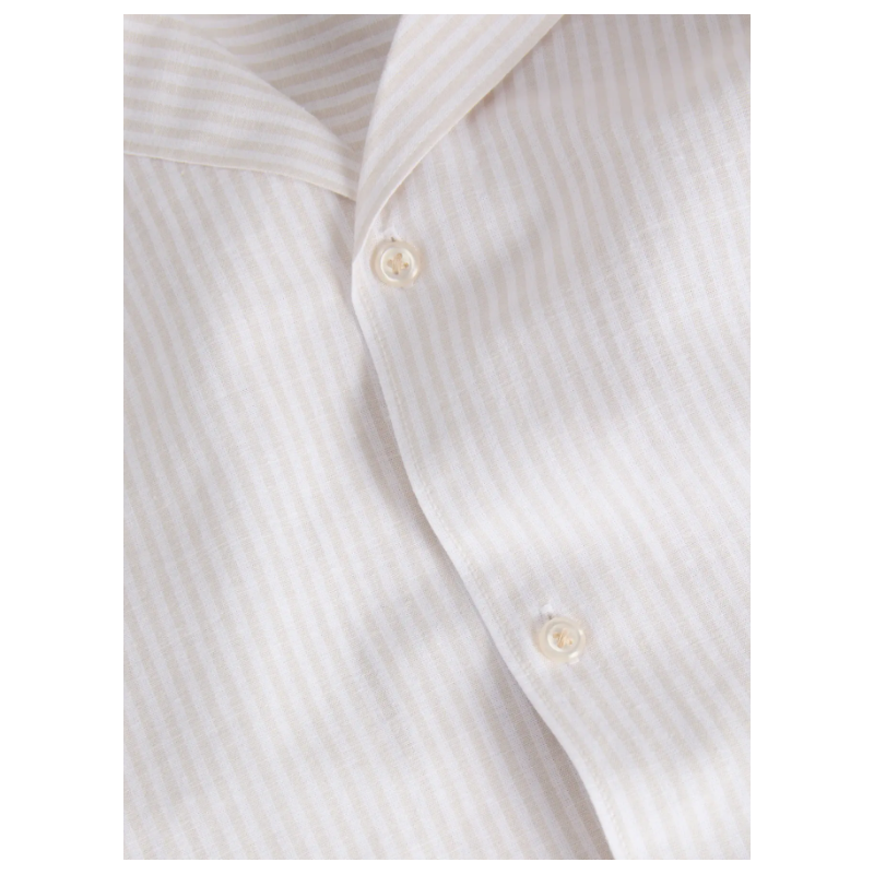 JJ REBEL Moss Sunny kortærmet hør skjorte - Moonbeam