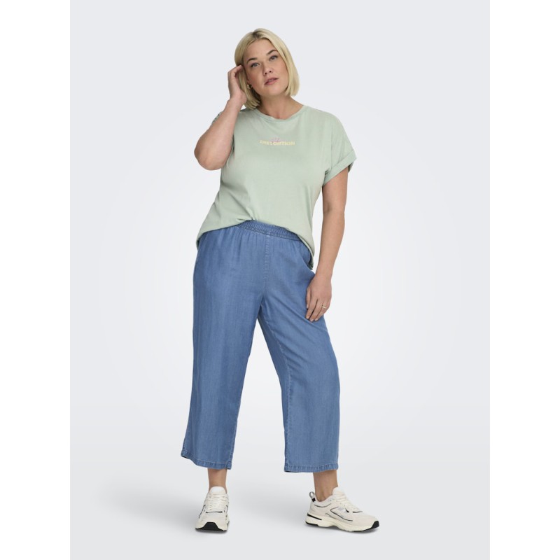 ONLY CARMAKOMA Charis Life culotte bukser - Medium blue denim