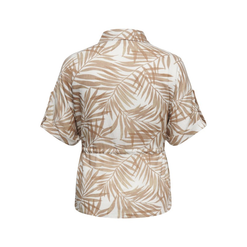 ONLY CARMAKOMA Siesta kortærmet hør t-shirt - Bright white