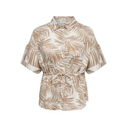 ONLY CARMAKOMA Siesta kortærmet hør t-shirt - Bright white