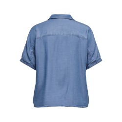 ONLY CARMAKOMA Christa life kortærmet t-shirt - Medium Blue denim