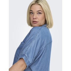 ONLY CARMAKOMA Christa life kortærmet t-shirt - Medium Blue denim