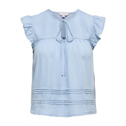 ONLY Charis Life kortærmet top - Light Blue Denim