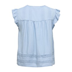 ONLY Charis Life kortærmet top - Light Blue Denim