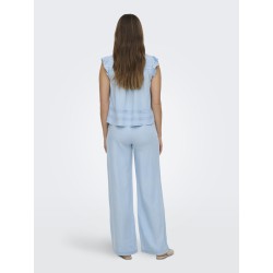 ONLY Charis Life kortærmet top - Light Blue Denim