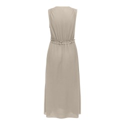 ONLY Goa kortærmet hør kjole - Oxford Tan