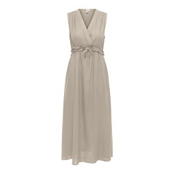 ONLY Goa kortærmet hør kjole - Oxford Tan
