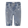 NAME IT BABY Rose Broderede Jeans 5321 - Light Blue Denim / Flower
