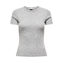 JDY Lucky kortærmet T-shirt - Light Grey Melange