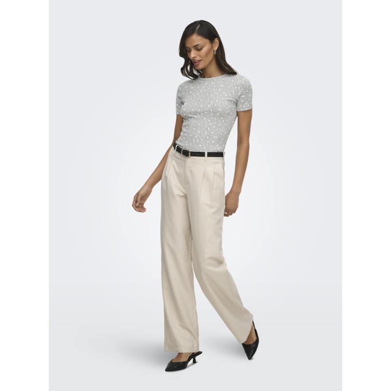 JDY Lucky kortærmet T-shirt - Light Grey Melange