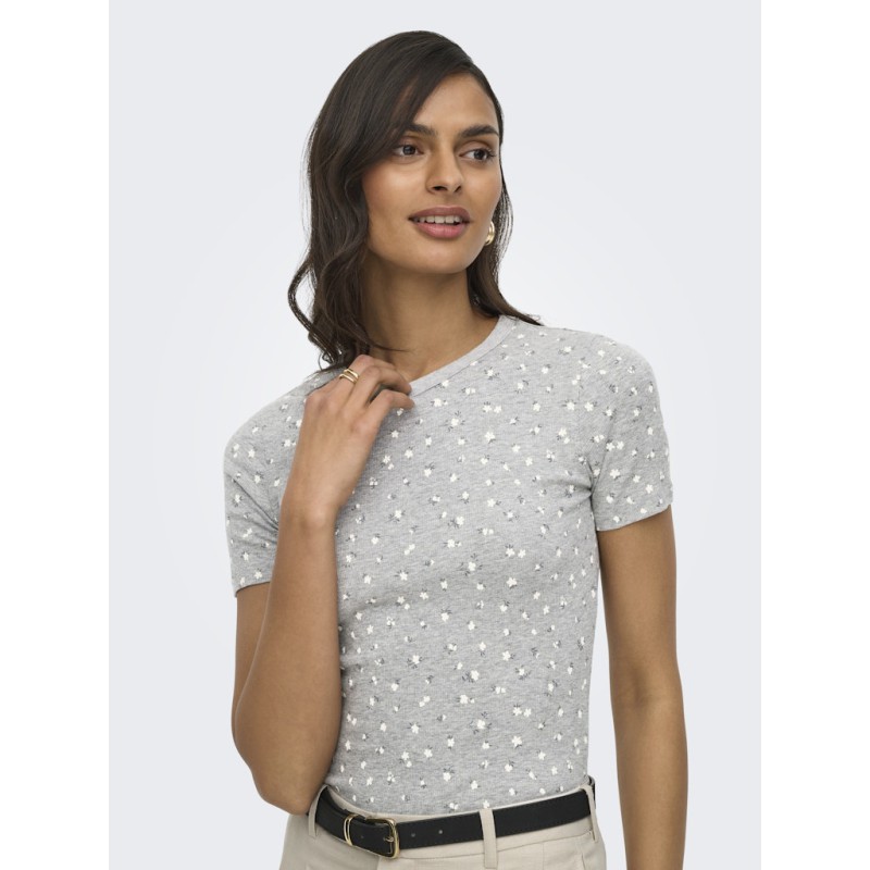 JDY Lucky kortærmet T-shirt - Light Grey Melange