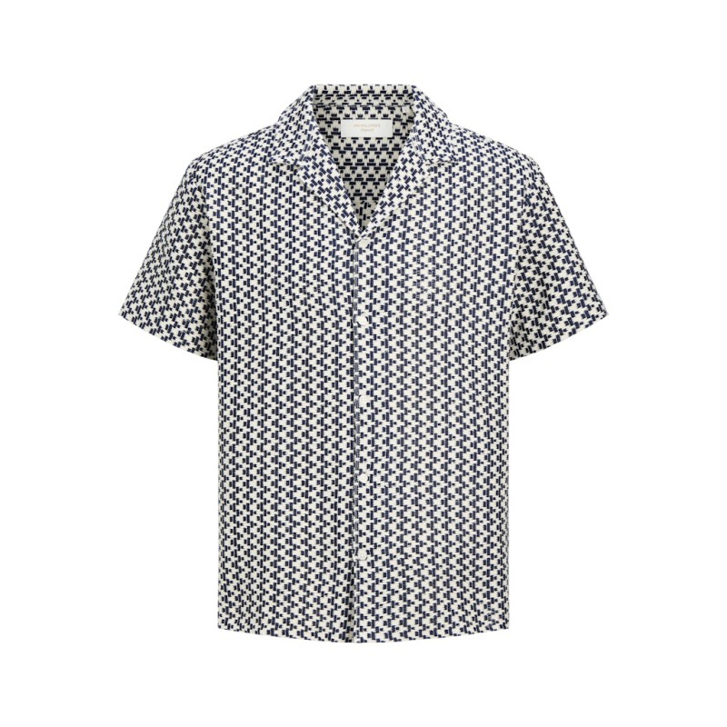 JACK & JONES Montauk kortærmet hæklet skjorte - Sky Captain