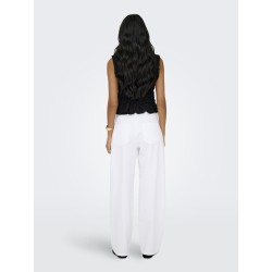 ONLY Goa kortærmet hør top - Black