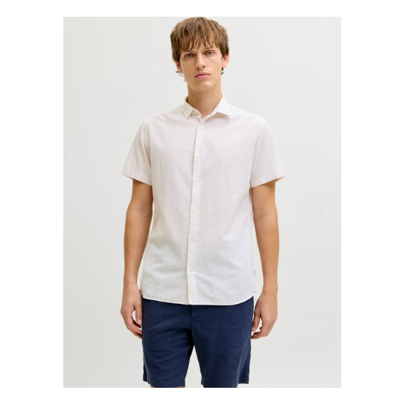 JJ REBEL Moss Sunny Hør Skjorte - Moonbeam