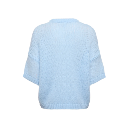 ONLY Nordic kortærmet strik bluse - Cashmere Blue