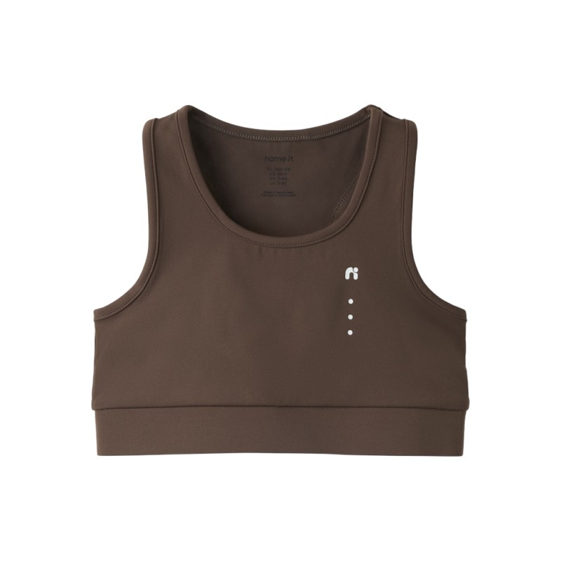 NAME IT KIDS Diana ærmeløs crop top - Chocolate Martini