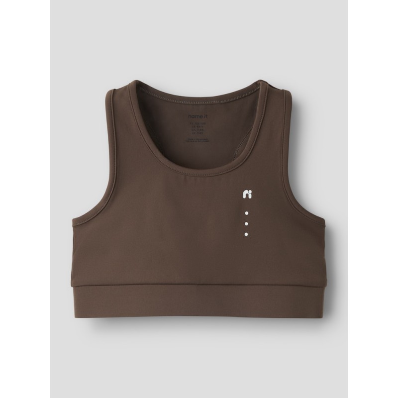 NAME IT KIDS Diana ærmeløs crop top - Chocolate Martini