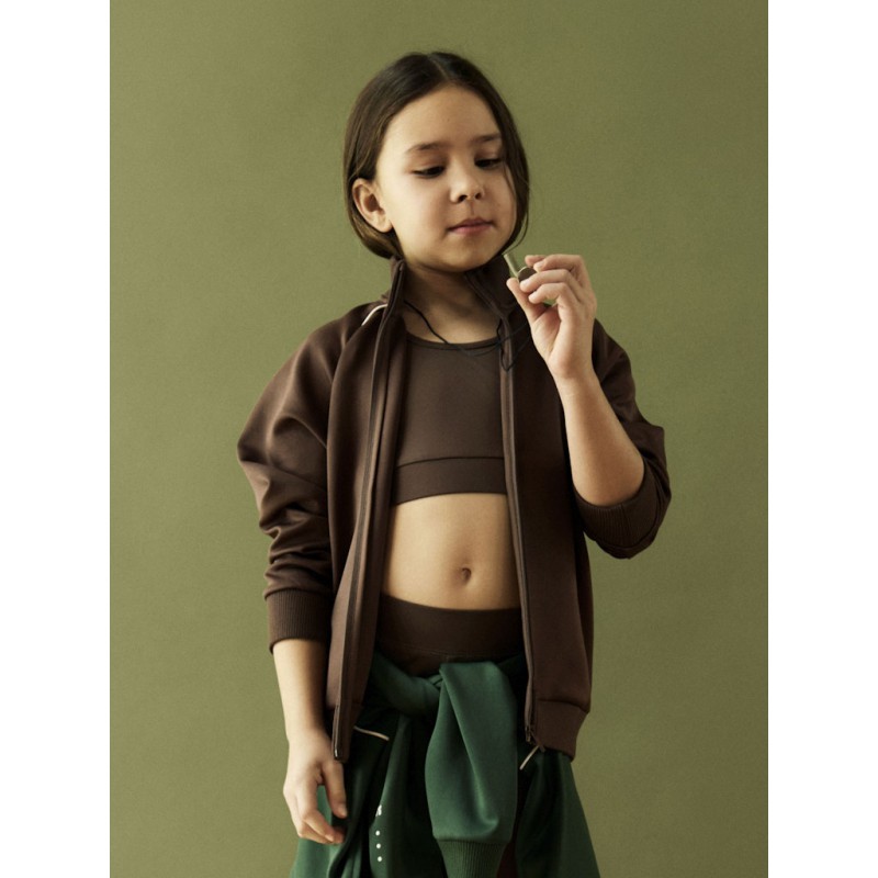 NAME IT KIDS Diana ærmeløs crop top - Chocolate Martini