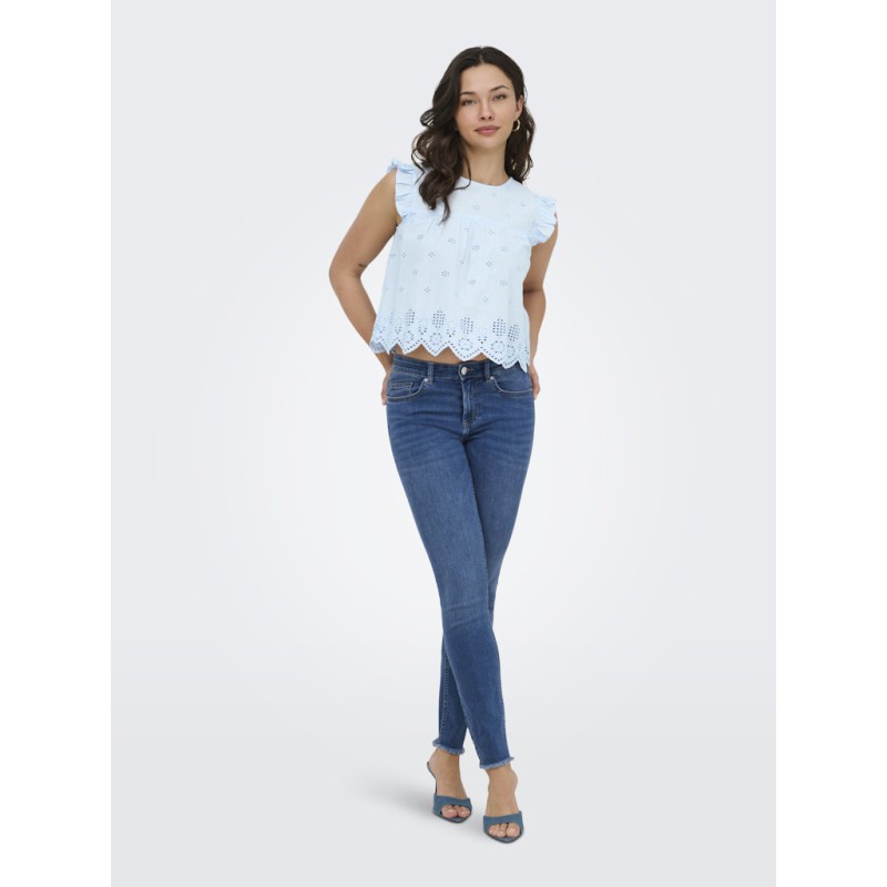 ONLY Silla Flæse Top - Cashmere Blue