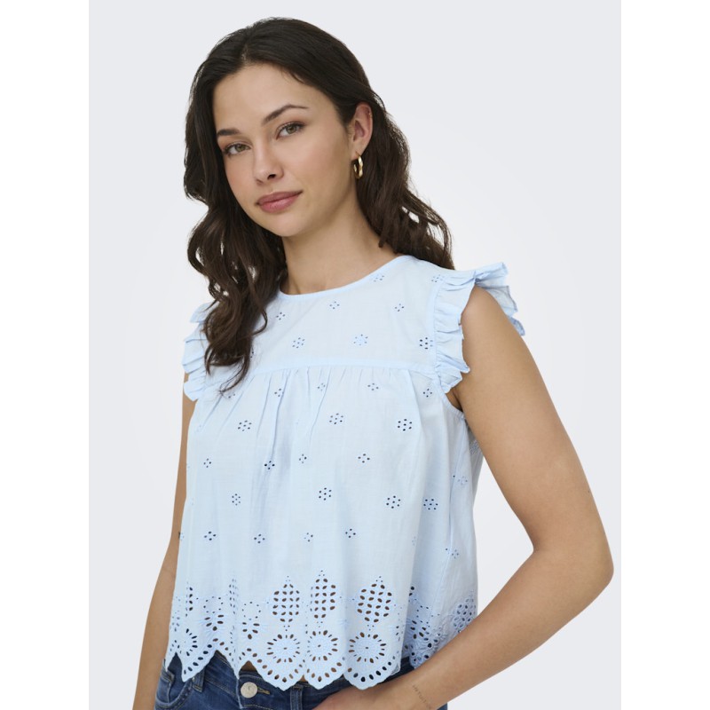 ONLY Silla Flæse Top - Cashmere Blue