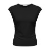 ONLY Mira kortærmet Ruching top - Black