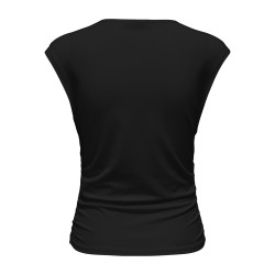 ONLY Mira kortærmet Ruching top - Black