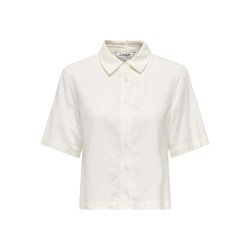 ONLY Goa kortærmet hør skjorte - Cloud Dancer