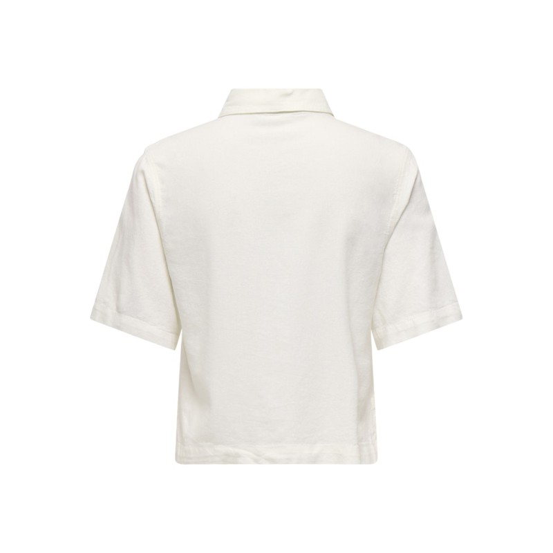 ONLY Goa kortærmet hør skjorte - Cloud Dancer