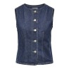 ONLY Aya kortærmet denim vest - Dark Blue Denim