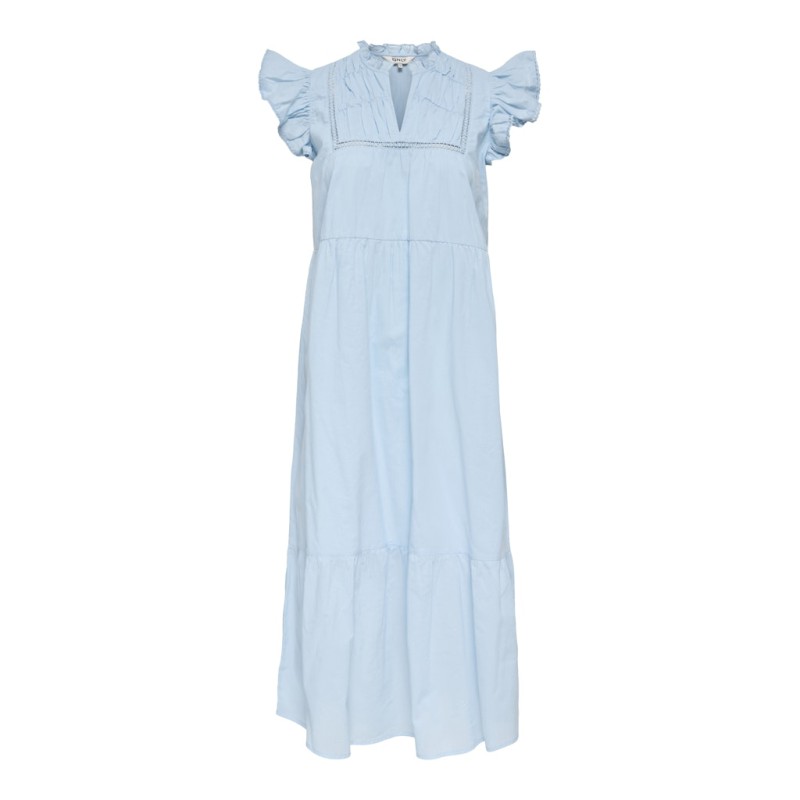 ONLY Tea-Idris Kortærmet Flæse Kjole - Dream Blue