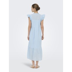 ONLY Tea-Idris Kortærmet Flæse Kjole - Dream Blue