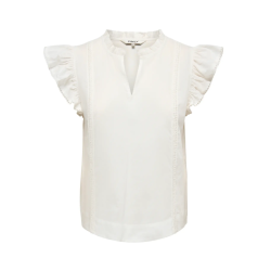 ONLY Tea-Idris Kortærmet Flæse Top - Cloud Dancer