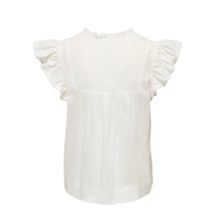 ONLY Tea-Idris Kortærmet Flæse Top - Cloud Dancer