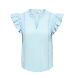 ONLY Tea-Idris Kortærmet Flæse Top - Dream Blue