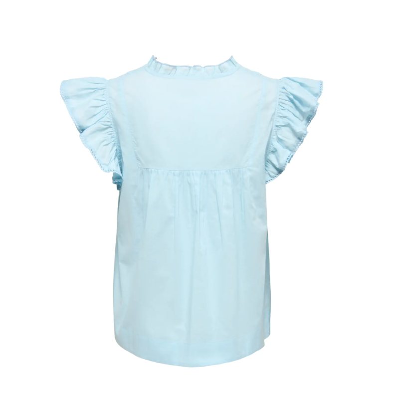 ONLY Tea-Idris Kortærmet Flæse Top - Dream Blue