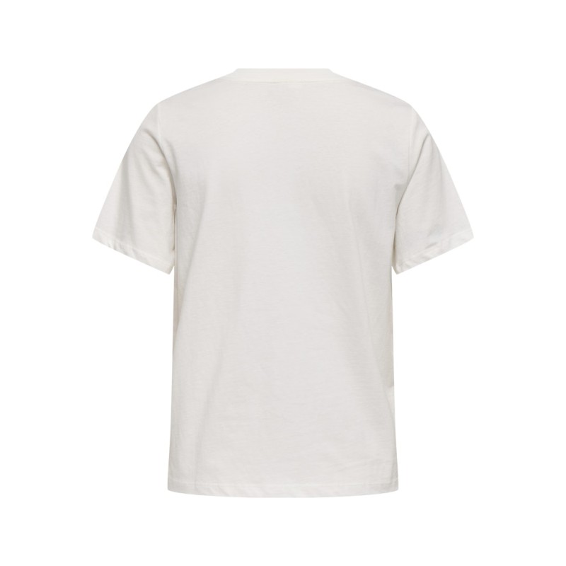 JDY Pisa Kortærmet Broderi T-shirt - Cloud Dancer