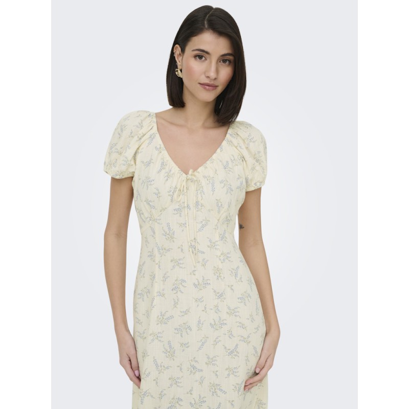 JDY Lydia Kortærmet Midi Kjole - Cloud Dancer