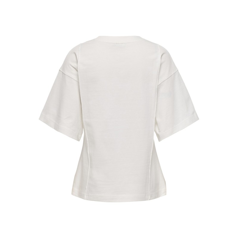 JDY Ruby Kortærmet Piping T-shirt - Cloud Dancer