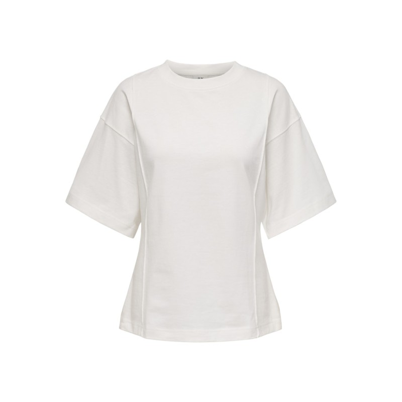 JDY Ruby Kortærmet Piping T-shirt - Cloud Dancer