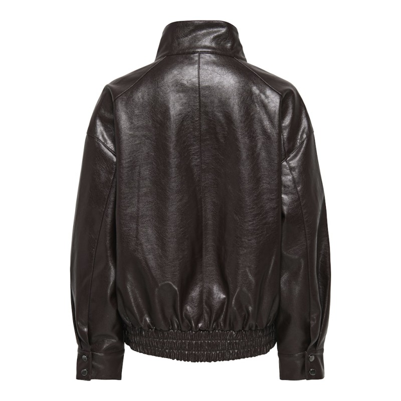 ONLY Julia Faux Leather bomber jakke - Chocolate Torte