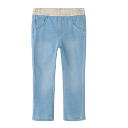 NAME IT Baby/Mini Salli Slim Sweat Jeans - Light Blue Denim / Hjerte