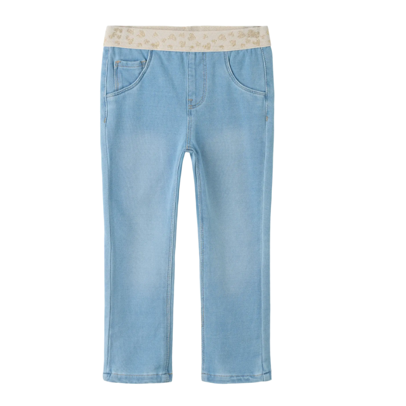 NAME IT Baby/Mini Salli Slim Sweat Jeans - Light Blue Denim / Hjerte
