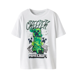 NAME IT Kids Di Minecraft S/S Regular T-shirt - Bright White