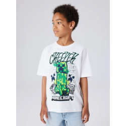 NAME IT Kids Di Minecraft S/S Regular T-shirt - Bright White